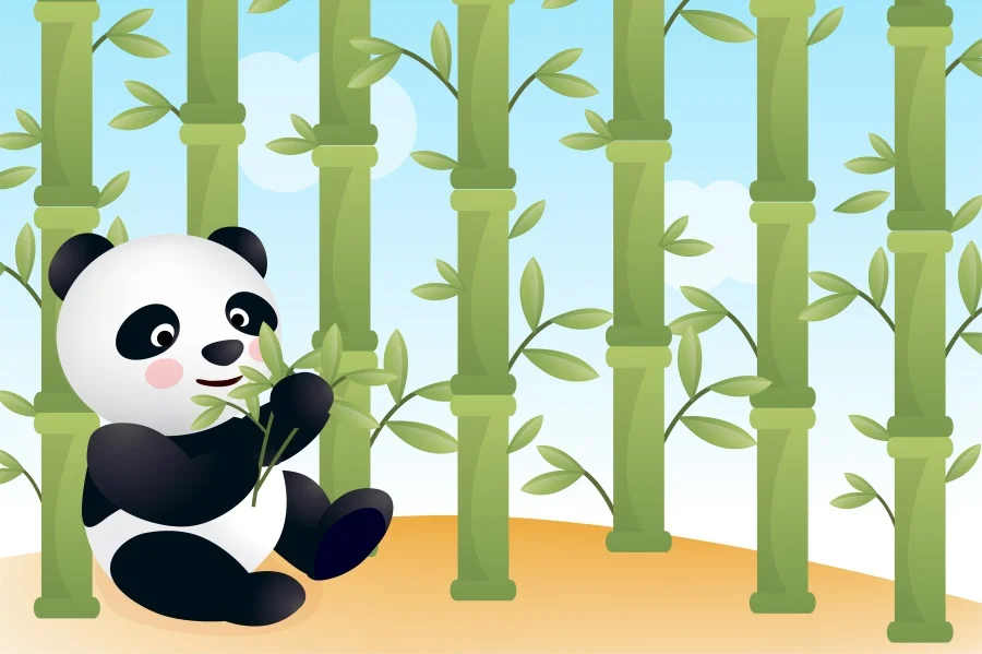 Панда день рождения бамбуковый мультфильм плакат новорожденный портретный Фото фоны фотография фоны фотосессия Фотостудия - Цвет: NZY05010