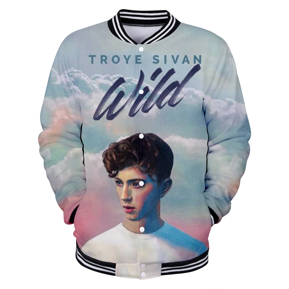 

2019 NEW 3D Troye Sivan Long Sleeve Casual Harajuku Autumn Baseball Jacket Women/men Clothes Hot Sale Print Plus Size 4xl