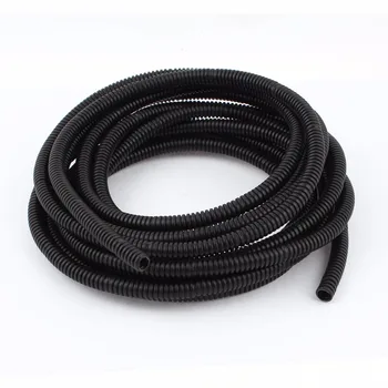 

UXCELL High Quantity Flame Retardant Corrugated Hose Pipe Tubing Gas Conduit Tube Hose Black Plastic 5M Long 10mm x 7mm