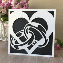 20 шт./лот Творческий лазерная резка резной узор сердце Свадебные Приглашения День рождения украшения Приветствие открытка с благословением