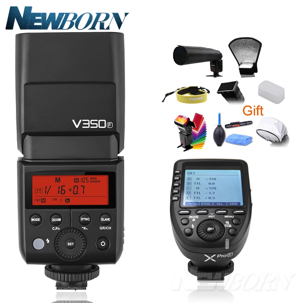 Камера Godox V350F TTL HSS 1/8000s X System Вспышка Speedlite со встроенным литий ионным