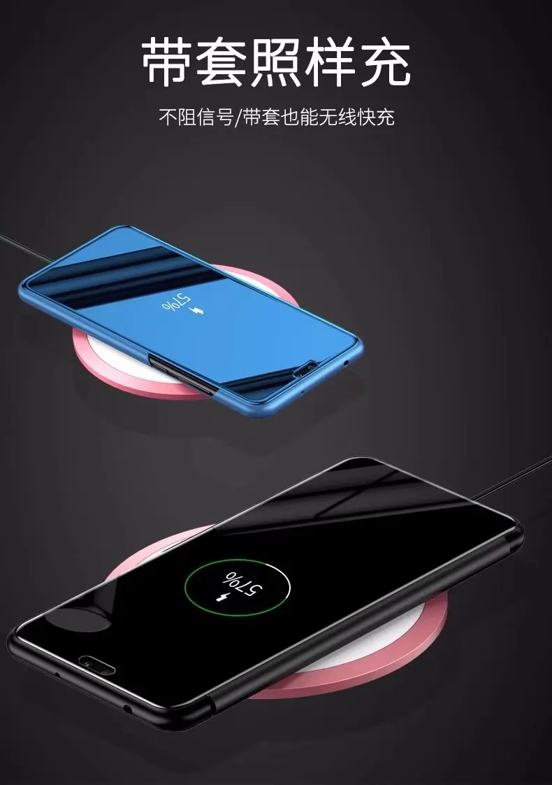 Прозрачный зеркальный флип-чехол для телефона huawei P20 P30 P10 mate 20 Pro P Smart Z на Honor 10 7C 8A 9 lite Y6 Y7 Y9 Prime чехол