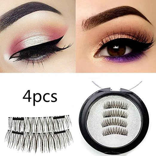 

Magnetic False Eyelashes 3D Natural Eye Lashes Extension Handmade 4Pcs/2 Pairs