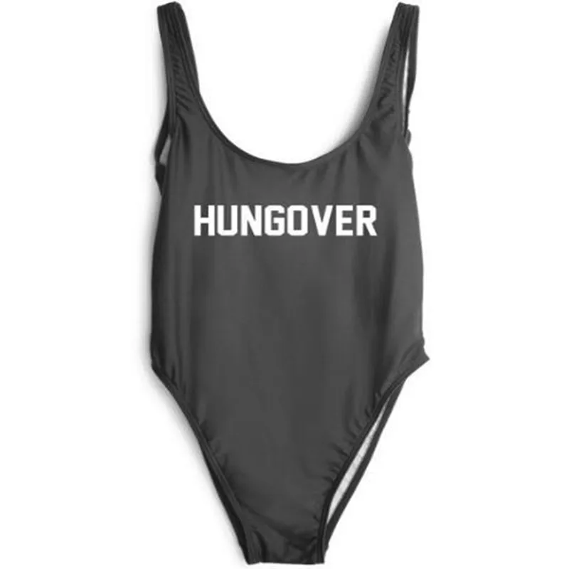 HUNGOVER Funny Letter 2017 Brazilian Swim Suit One Piece Swimsuit Women