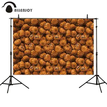 

Allenjoy backdrop for photo studio Halloween pumpkin trick or treat background photocall photo shoot decoration photosession