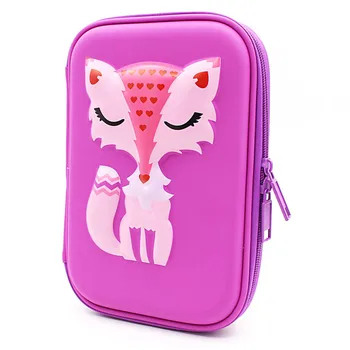 

Kawaii Cartoon Fox Pencil Bag Pen Case Kids Stationery School Office Pen Box Stationery Holder Cosmetics Pouch Large Capacity