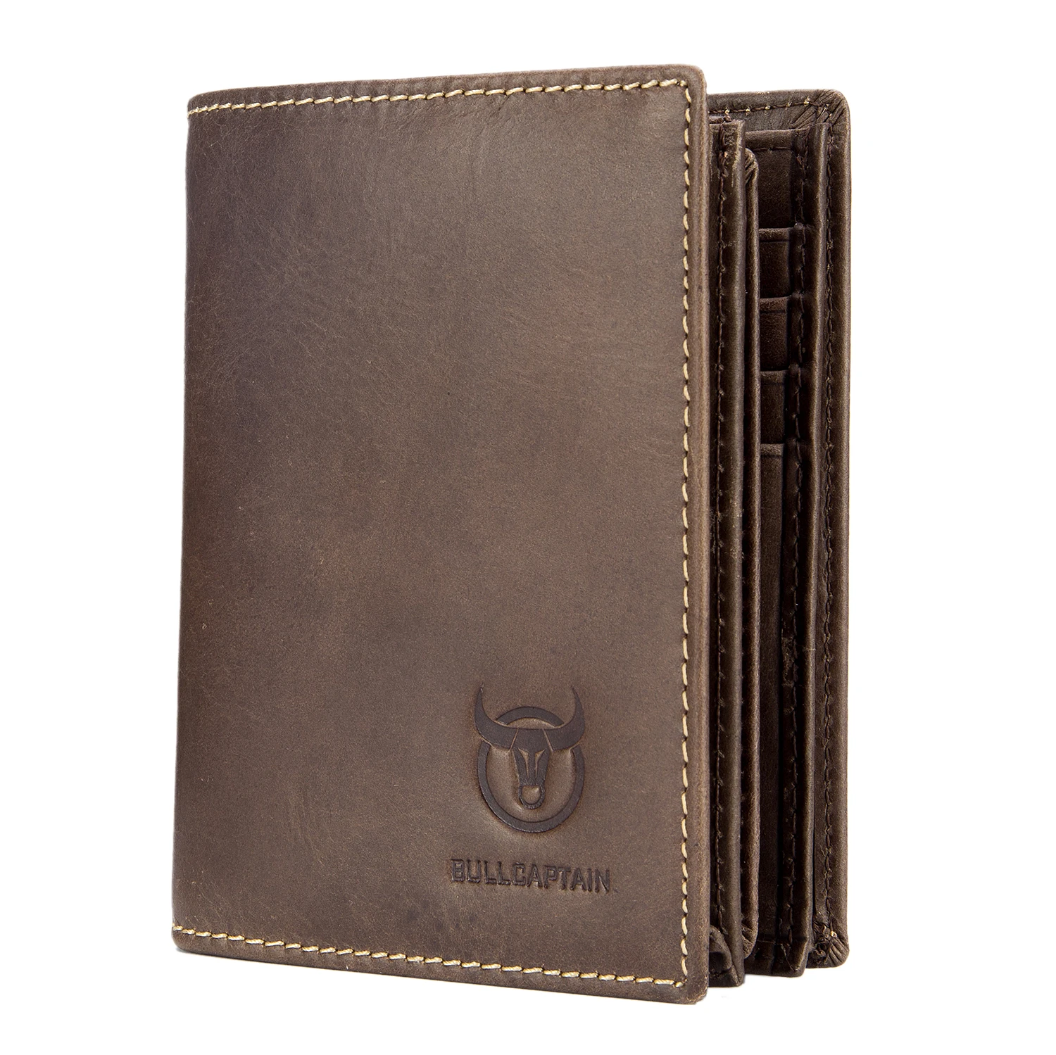 

FGGS BULLCAPTAIN New Arrival Mens Wallet Cowhide Coin Purse Designer Brand Wallet clutch leather wallet man wallet for money