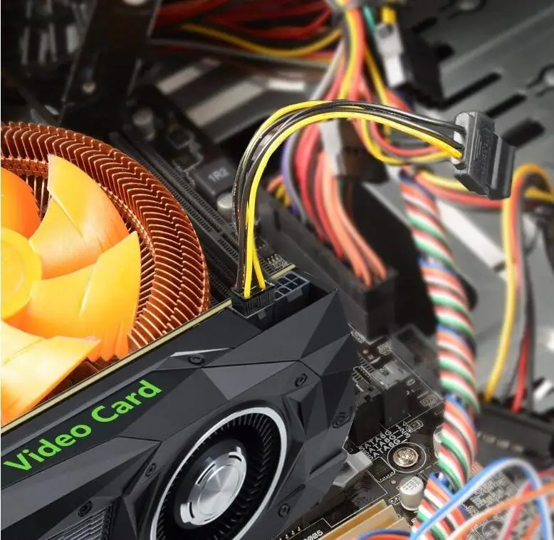 LBSC [2 упаковки] SATA 15 Pin до 6 PCI Express (PCIe) Видеокарта адаптер кабеля питания (20
