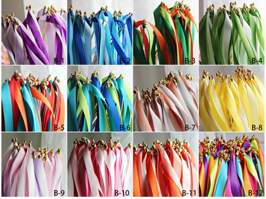 10 шт. разноцветные свадебные конфетти Скручивающиеся струящиеся ленты палочки с гирлянда с колокольчиками вечерние сувениры