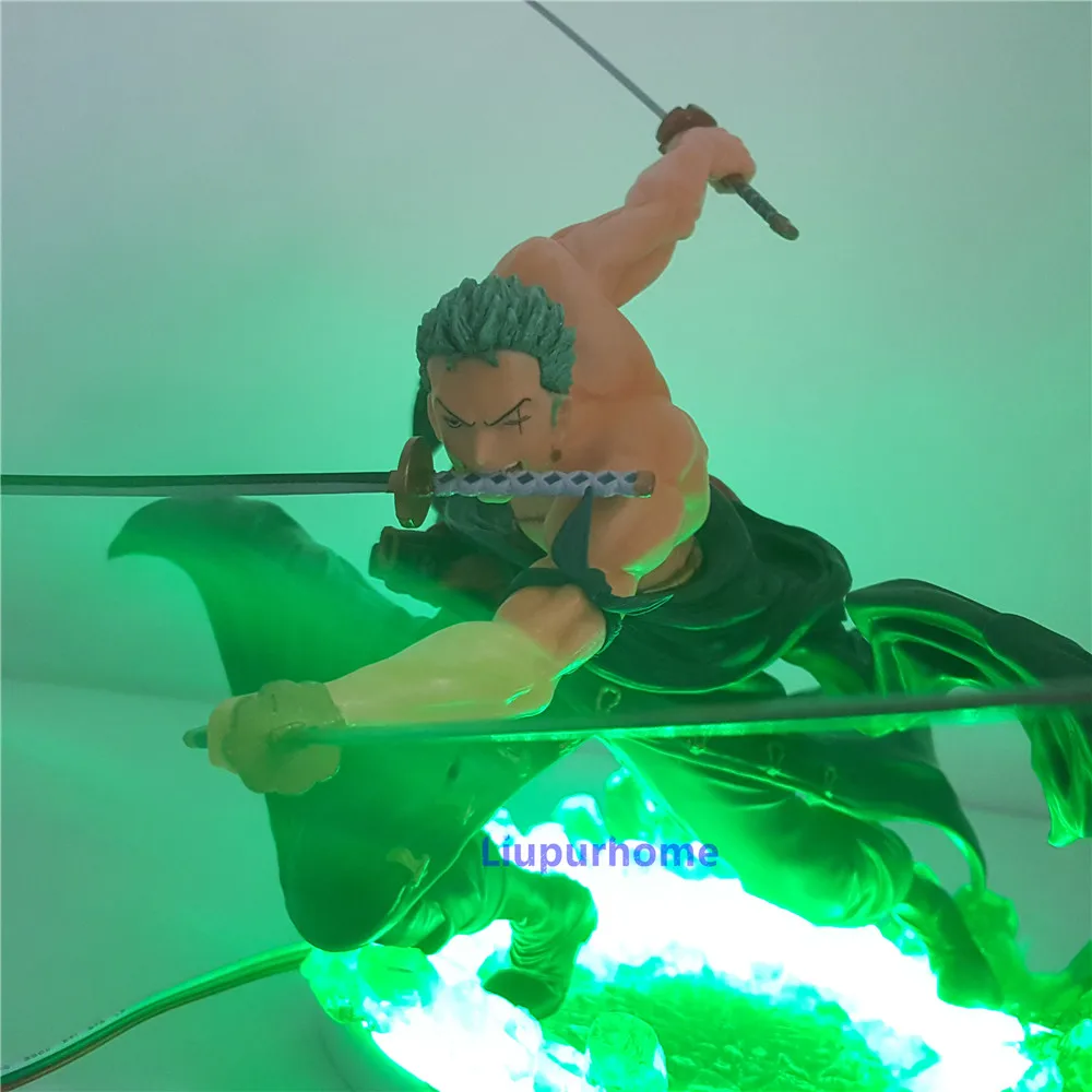 Figura de Ação Candeeiro de Mesa Pedaço Roronoa Zoro Faça Você Mesmo Led Night Light Sanzen Sekai Três Mil Mundos Batalha Anime Decoração um 6 Luzes noturnas