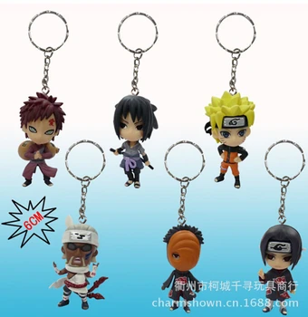

6pcs/set Naruto Keychain Action Figures Anime PVC brinquedos Collection Figures toys AnnO00637N