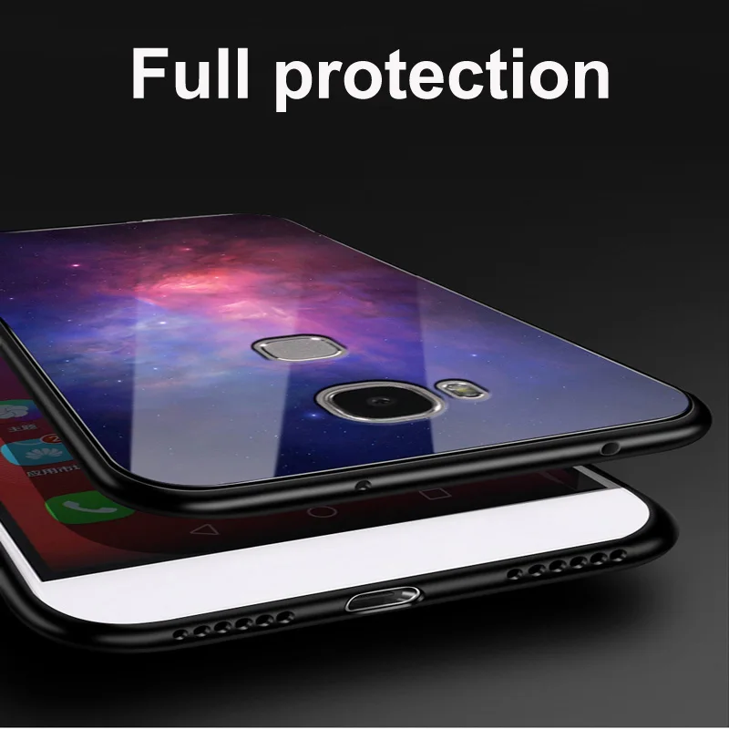 Чехол со Звездной звездой для huawei Honor 5X, стильное закаленное стекло, жесткая задняя крышка, чехол Honor5X, стеклянная крышка из ТПУ, рамка для Honor 5 X