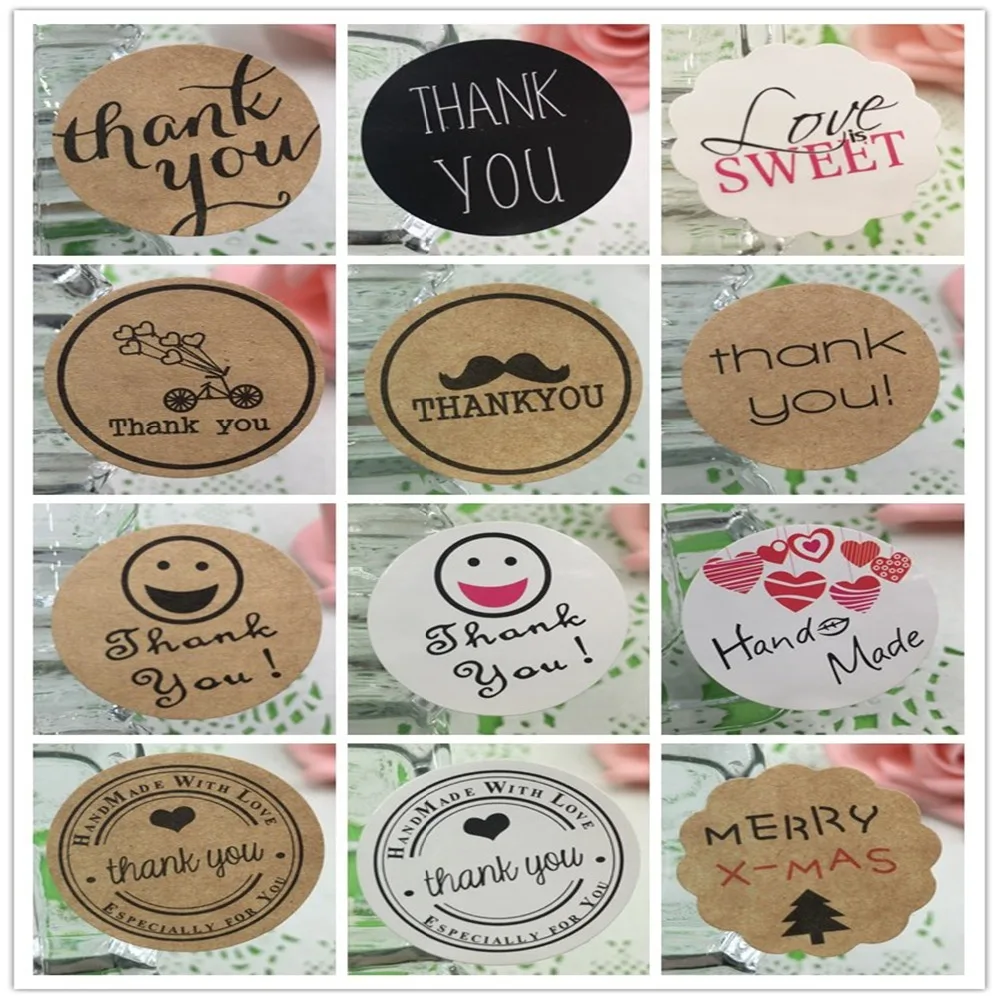 Multi Color Kraft Paper Sticker Labels With Different Colorful Printed for Jewelry Cases Gift