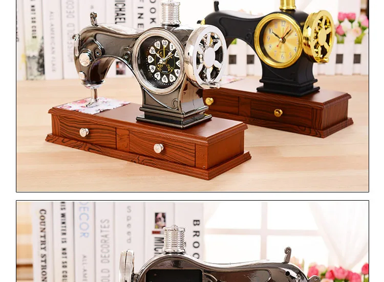 48 шт./лот W1323 YL7719AB швейная машина карты часы античная коробка будильник студенческий стол украшения