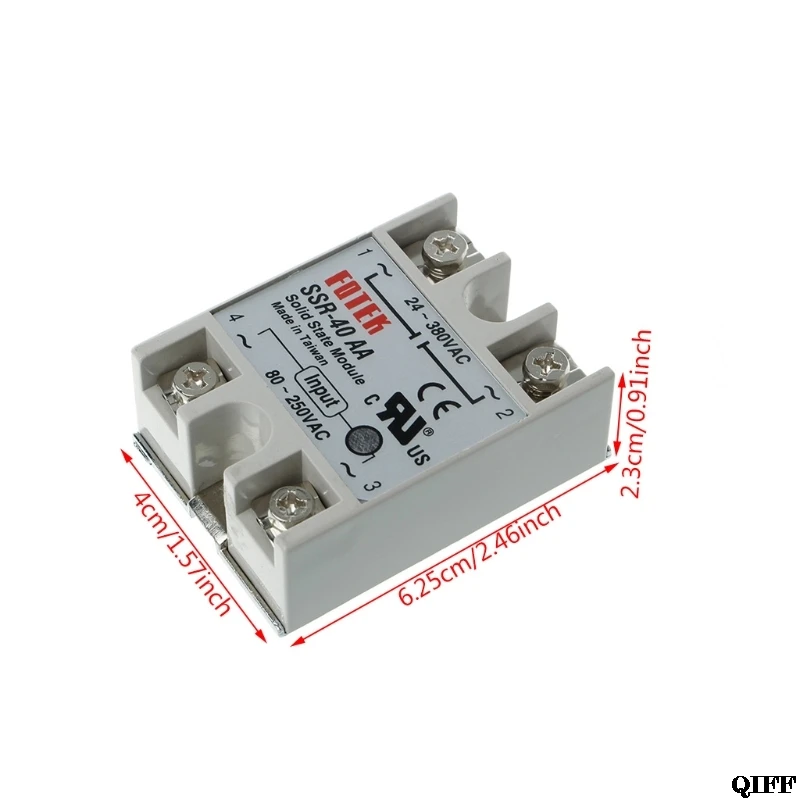 Твердотельный релейный модуль SSR 40AA 40A 250V 80 DC вход 24 380VAC выход Mar28|Реле| |
