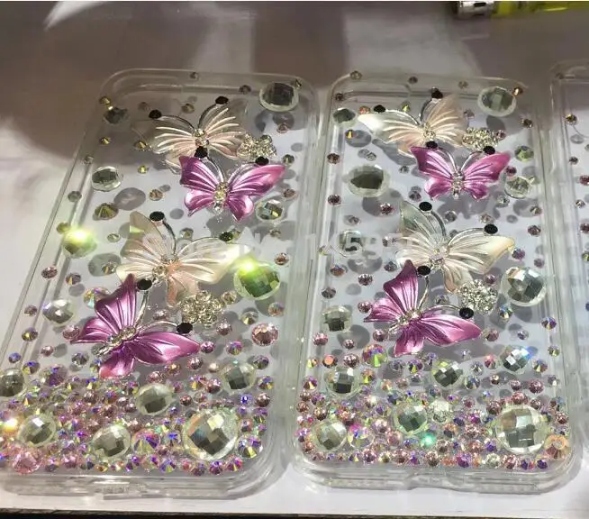 

For HuaWei Honor 8 9 Note 10 lite 20 6C Pro 7C 8C 5X 6X 7X 8X Max 6A 7A 8A Play V10 V20 Butterfly Rhinestone Case Diamond Cover