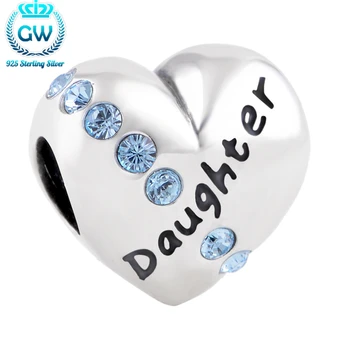 

Daughter Beads 925 Sterling Silver Beads For European Bracelet Sale Beads Mother Daughter GW Brand Jewellery X121C