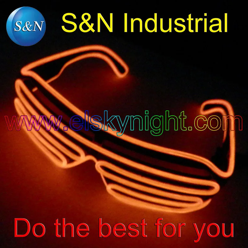 Круто! Розовые звуковые активированные El провода светящиеся затвор оттенки очки