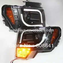 F150 Raptor светодиодный Ангельские глазки головного света черный Цвет 2013- год