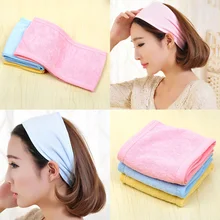 Купальный тюрбан розовый мягкий Регулируемый Для женщин эластичный мыть лицо макияж, SPA Стретч волос Группа повязка аксессуары для девочек Для женщин