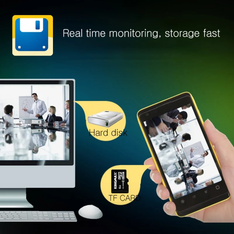 Mini Wifi Remote Control Cameras Clock HD WIFI Night Vision Clocks Alarm IR Smart Camcorder Support TF Card