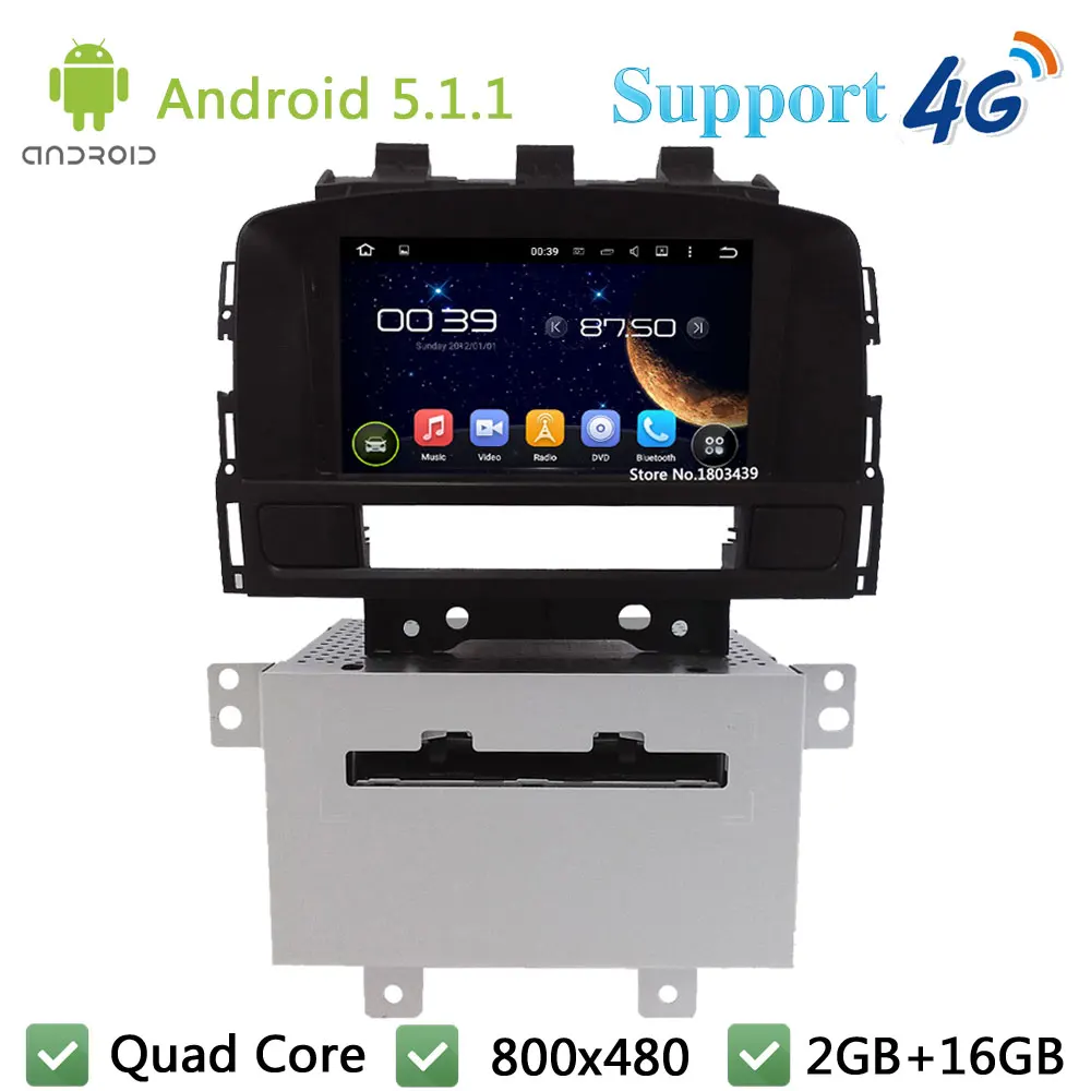 Quad Core 8 &quotAndroid 5.1.1 2Din Car DVD Player Радио Стерео Экран ПК BT FM DAB + 3 Г/4 Г WI-FI GPS Для Opel Astra J 2011