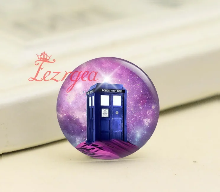 Tardis 12 мм/14 мм/16 мм/18 мм/25 мм/30 мм Doctor who круглые фото стекло кабошон демонстрационная плоская задняя часть делая результаты - Цвет: B