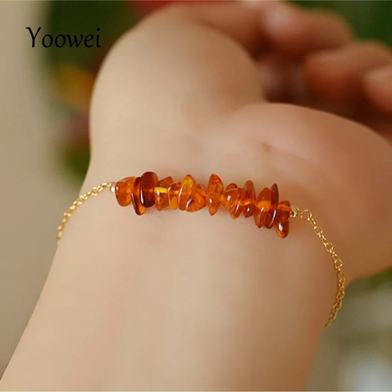 amber chips  tassel bracelet (4)