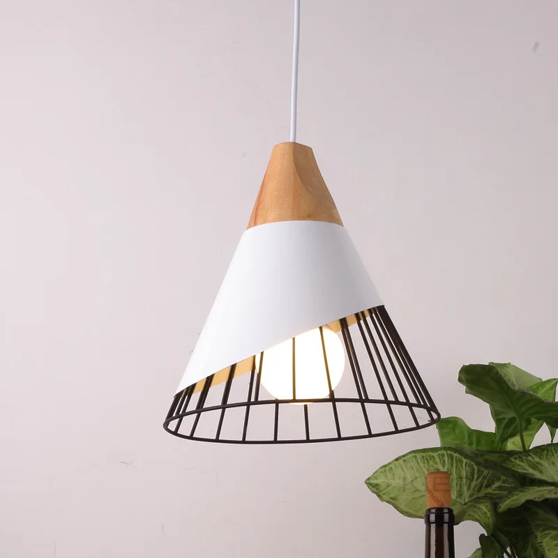 Nordic Solid Wood Pendant Light Modern Aluminum Indoor Home Light E27 Socket Restaurant Pendant Lights Lamp Dining Room Cafe Bar  (4)