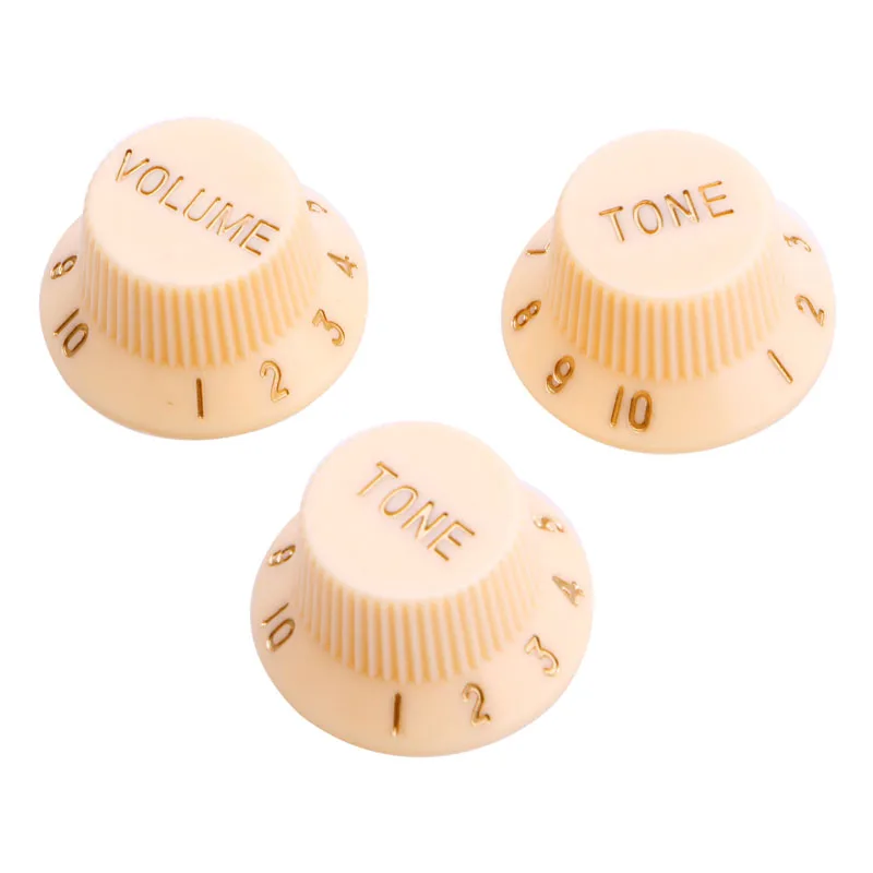 

1 Volume 2 Tone Knob Button Guitar Control Knobs For FD ST Cream Tuning button