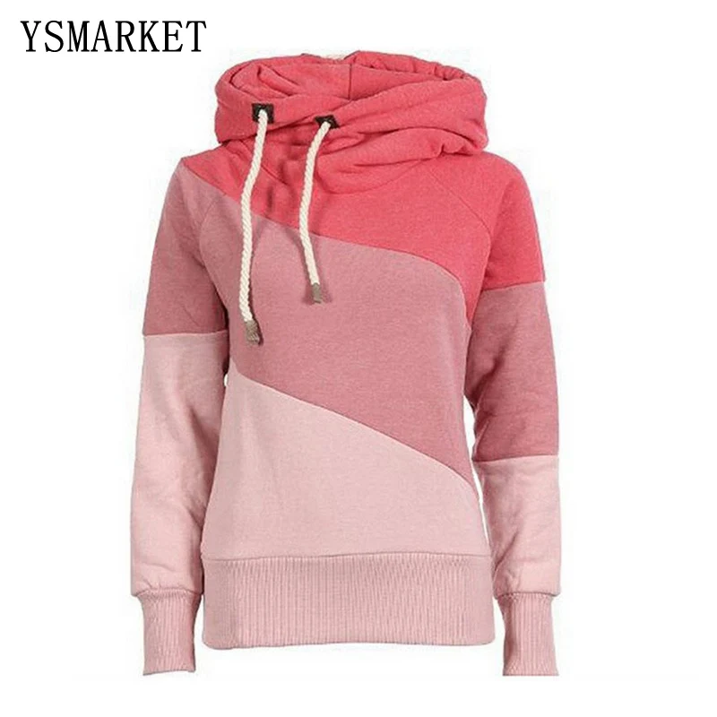 Women's pullover coats Korean Slim hit color stitching