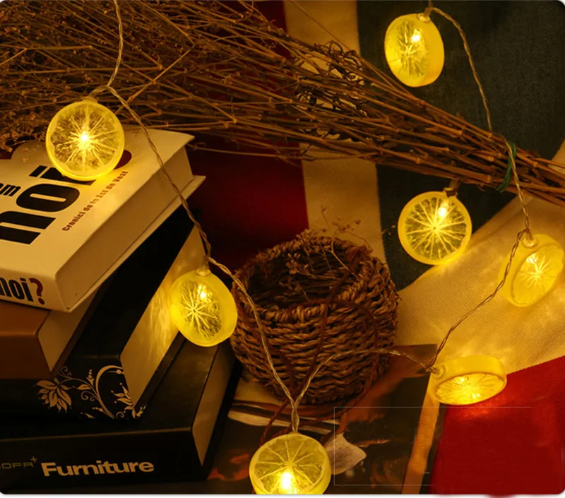 10-30 светодиодный s батарейка лимонная гирлянда Рождественский светодиодный Сказочный светильник, украшение для рождества, вечерние, для дома, свадьбы, спальни, праздничный Декор