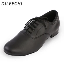 DILEECHI/Мужская обувь для латинских танцев; Обувь для бальных танцев; обувь для танцев на квадратном каблуке 2,5 см из черной воловьей кожи