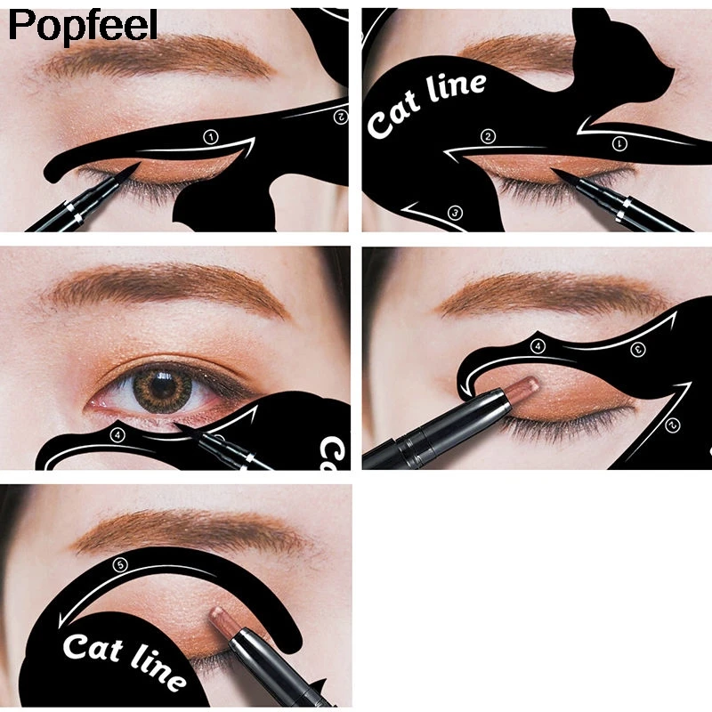 10 в 1 трафарет для подводки глаз и бровей|draw guide|eye liner stencilshaper tool |