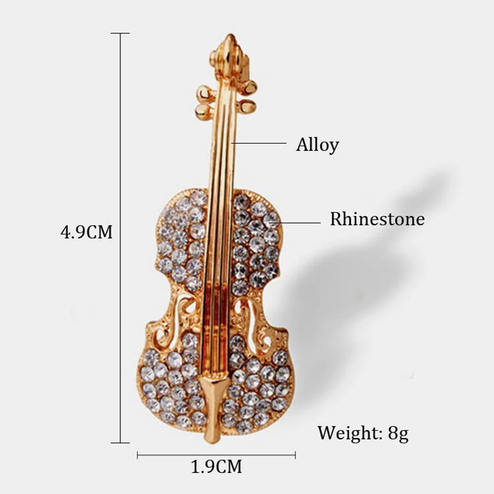 Стразы, скрипка, эмалированная брошь, блестящий кристалл, лацкан, праздничная свадебная брошь, аксессуары, персонализированные подарки