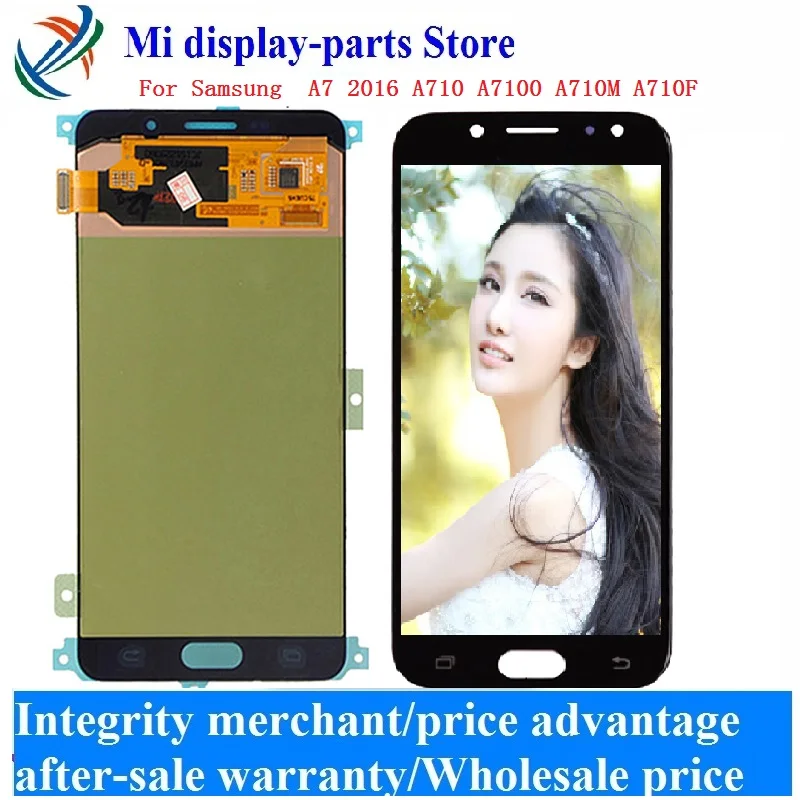 New For Samsung Galaxy A7 2016 A710 A7100 A710M A710F LCD Display with Touch Screen Digitizer Assembly Free Shipping