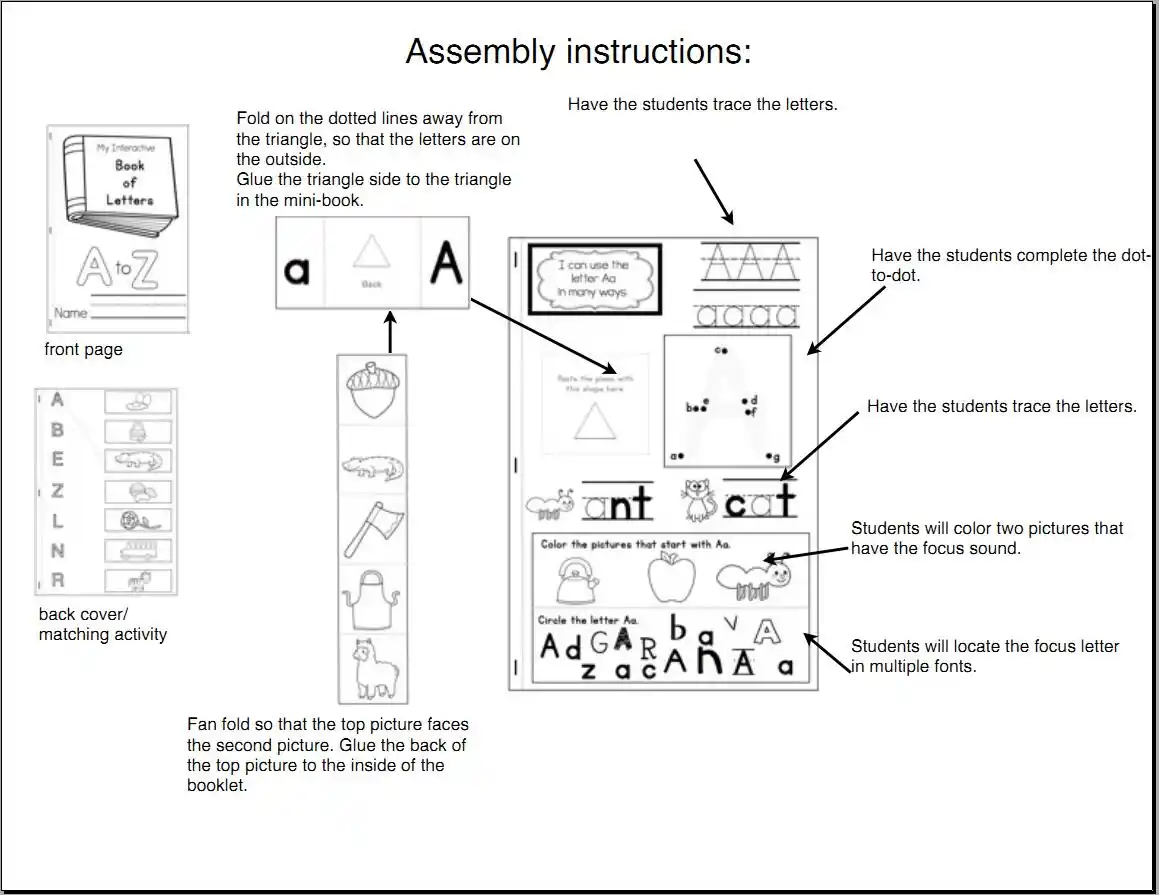 学習英語 Phonic 26 手紙アルファベットインタラクティブノートブック