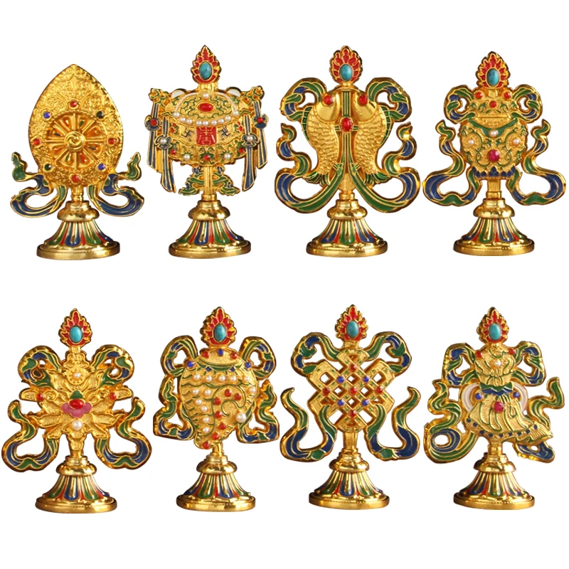 Специальное предложение Тибетские буддийские принадлежности Восемь благоприятных символов предметы мебели Дхарма-сосуд храма предложения УКРАШЕНИЯ
