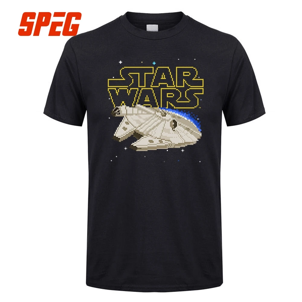 

Star Wars 7 AT-AT Walker Men Short Sleeve T Shirts Millenium Falcon Man Cartoon tee shirt Leisure Top Game Tee Shirt For Men