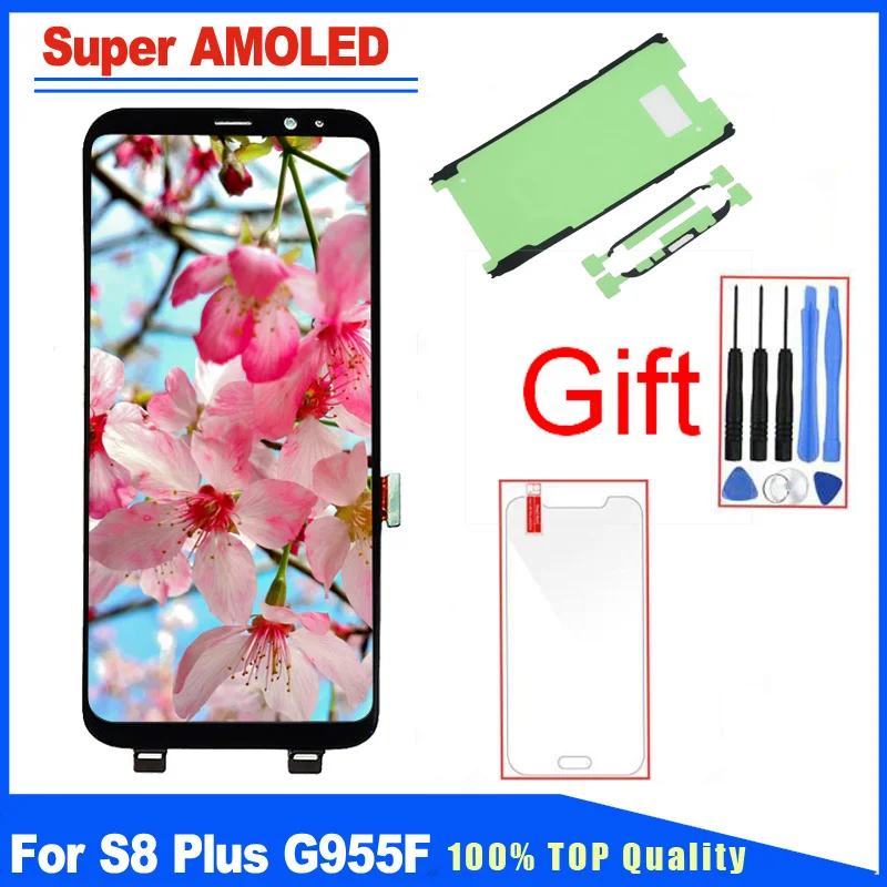 

Super AMOLED For Samsung Galaxy S8 Plus G955F G955A G955P LCD Display Touch Screen Digitizer Replacement Assembly Free Tools