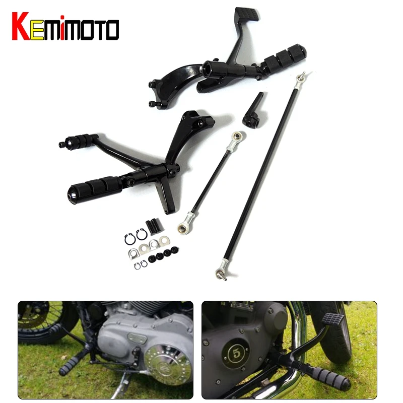 Motorcycle Parts Black Forward Controls Complete Kit with Pegs Levers