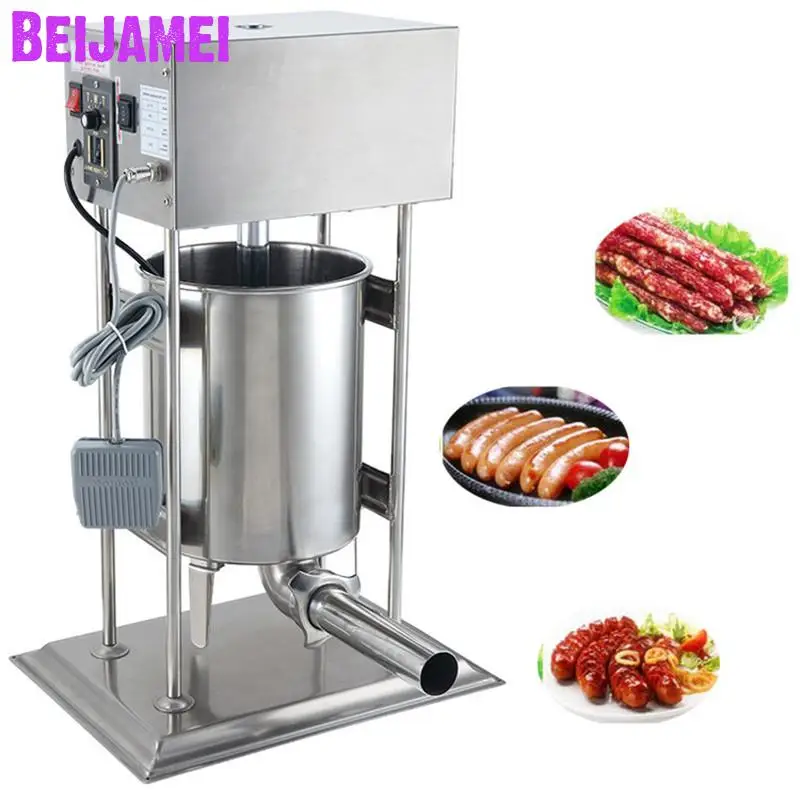 

BEIJAMEI 20L 110V 220V Electric Sausage Stuffer Meat Filler Maker Making Machine Commercial Sausage Filler Machine