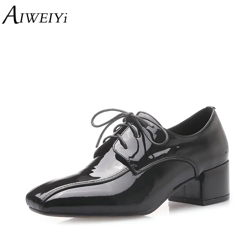 faux patent leather platform oxfords