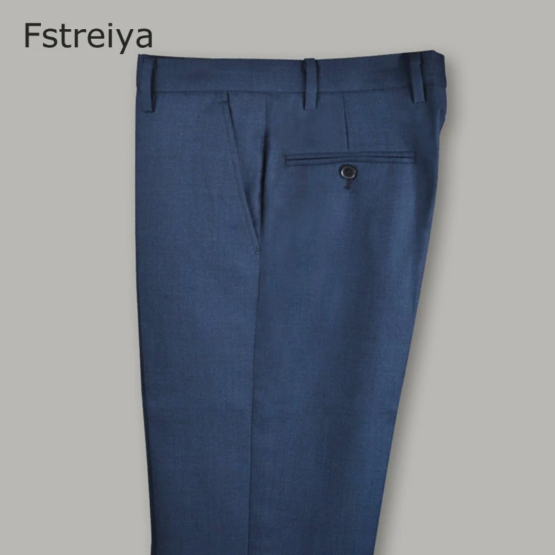 Customized mens Wool clothing Tailored Mens groom wedding lepel slim fit suit Custom Made mens blue suits with pants 3 pieces 