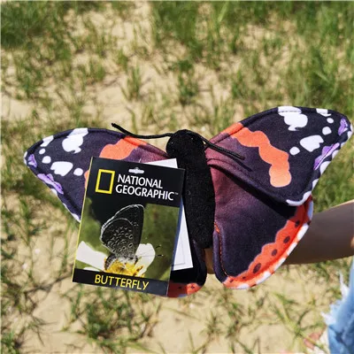 National Geographic плюшевые 22 см Плюшевые пальчиковые бабочки красивые бабочки для детей Идеальные игрушки - Цвет: H90203R-2