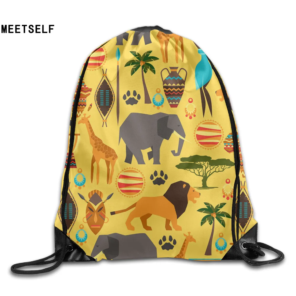 

SAMCUSTOM 3D Print Africa Specific Style Shoulders Bag Women Fabric Backpack Girls Beam Port Drawstring Dust Storage Bags