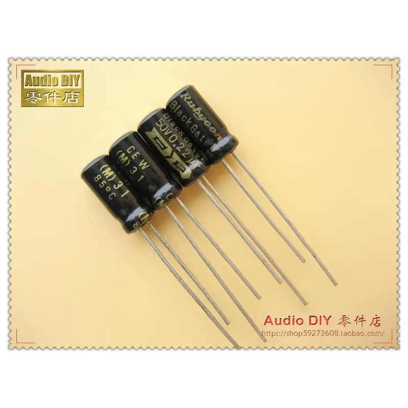 

Free shipping.Black Gate F series 0.22uF / 50V electrolytic capacitor top BG