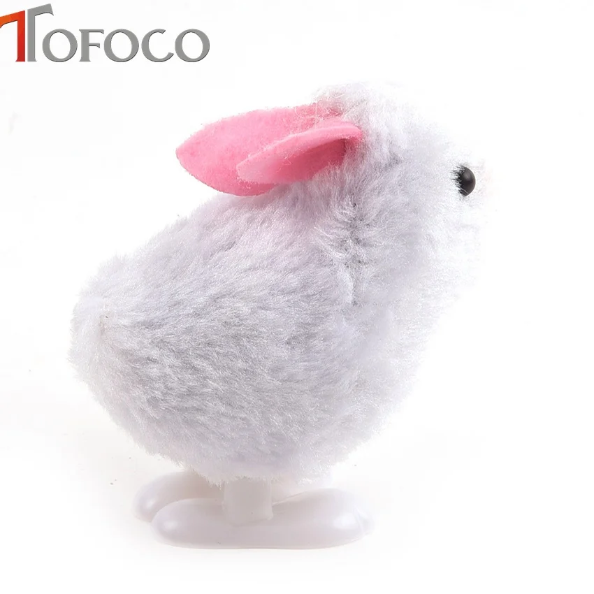 TOFOCO плюшевые Мультяшные прыжки белый кролик детские заводные на цепочке ветрозащитные механические игрушки для детей забавные игры