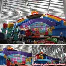 Рама бассейн Радуга водная горка, оборудование для аквапарка надувная Коммерческая водная горка для продажи