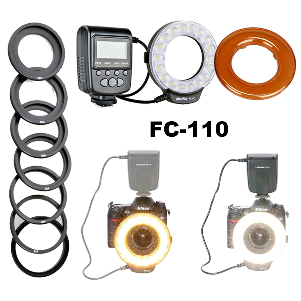 Meike FC110 FC 110 LED Macro Ring Flash Light for Canon 6d 60d 5d mark